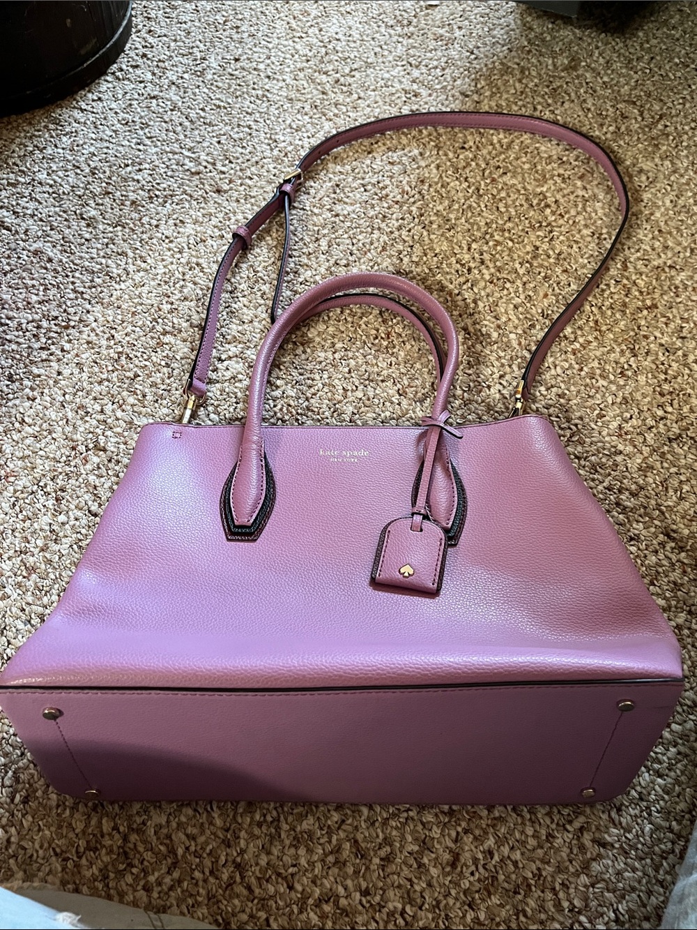 kate spade Pink Leather Satchel with Detachable Strap